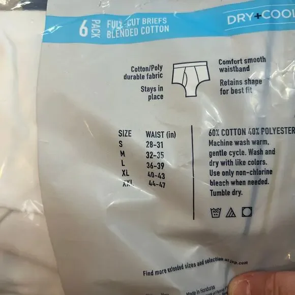 Stafford Dry + Cool Full Cut Briefs Blended Cotton Set of 6 Mens Size Large - Picture 7 of 7